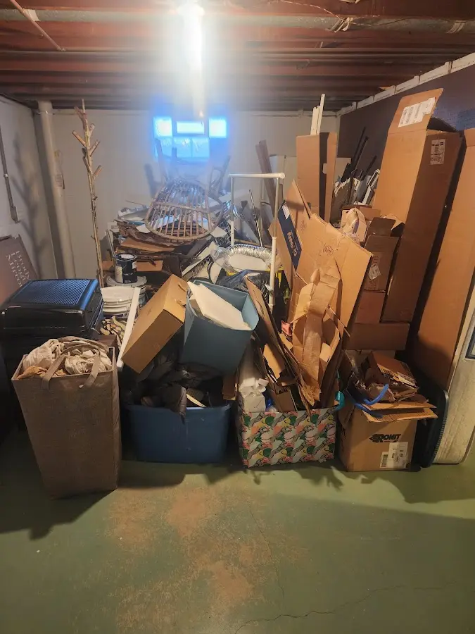 Roll-off dumpster container at job site for 4 Yard Dumpster Rental in Cascade